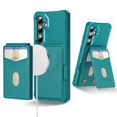 Per Samsung Galaxy S24 5G 2-in-1 Custodia magnetica MagSafe in pelle con retro per telefono (verde)