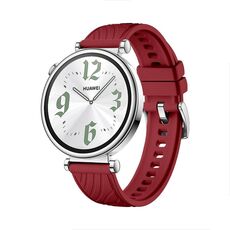 Cinturino Kalebol 18mm Universale con Fibbia in Silicone Argentato (Rosso)