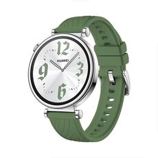 Cinturino Kalebol 18mm Universale con Fibbia in Silicone Testurizzato Argento (Verde Abete)