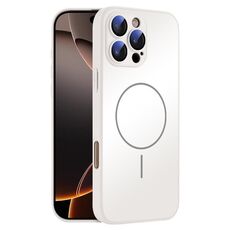 Per iPhone 16 Pro Max Custodia sottile in vetro AG con protezione della pelle e MagSafe (bianco)