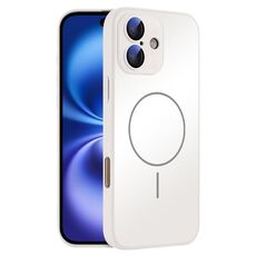 Per iPhone 16 Plus Custodia sottile in vetro AG con protezione della pelle e MagSafe (bianco)