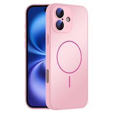 Per iPhone 16 Plus Custodia sottile in vetro AG con protezione della pelle e MagSafe (rosa)