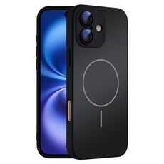 Per iPhone 16 Plus Custodia sottile in vetro AG con protezione della pelle e MagSafe (nero)