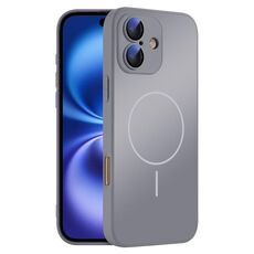 Per iPhone 16 Plus Custodia sottile in vetro AG con protezione per la pelle e MagSafe (grigio titanio)