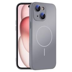 Per iPhone 15 Plus Custodia sottile in vetro AG con protezione MagSafe Skin-feel (grigio titanio)
