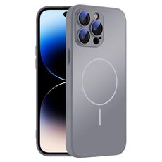 Per iPhone 14 Pro Custodia sottile in vetro AG con protezione per la pelle e MagSafe (grigio titanio)