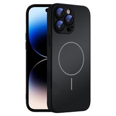 Per iPhone 14 Pro Max Custodia sottile in vetro AG con protezione della pelle e MagSafe (nero)