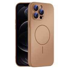Per iPhone 12 Pro Custodia sottile in vetro AG con protezione per la pelle e MagSafe (oro deserto)