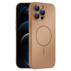 Per iPhone 12 Pro Max Custodia sottile in vetro AG con protezione della pelle e MagSafe (oro deserto)