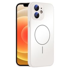 Per iPhone 12 Custodia sottile in vetro AG con protezione per la pelle e MagSafe (bianco)