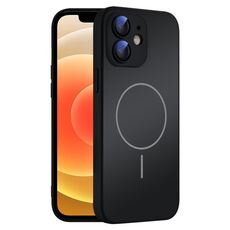 Per iPhone 12 Custodia sottile in vetro AG con protezione per la pelle e MagSafe (nero)