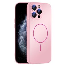 Per iPhone 11 Pro Max Custodia sottile in vetro AG con protezione per la pelle e MagSafe (rosa)