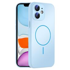 Per iPhone 11 Custodia sottile in vetro AG con protezione per la pelle e MagSafe (azzurro cielo)