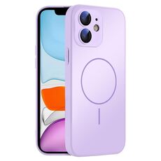 Per iPhone 11 Custodia sottile in vetro AG con protezione per la pelle e MagSafe (viola)