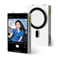 YELANGU TP01 Cellulare Selfie Wireless Lettore Schermo Stesso Smartphone Schermo Monitor Selfie Posteriore Magnetico (Bianco)
