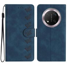 Custodia per telefono in pelle goffrata For Honor X9C Seven Butterflies (blu)