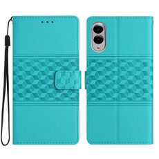 Per Samsung Galaxy S25 Edge 5G Custodia in pelle con effetto pelle di diamante in rilievo (blu)