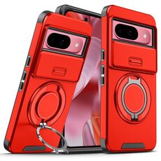 Per Google Pixel 9 / 9 Pro Custodia per telefono con supporto ad anello scorrevole Camshield (rosso)