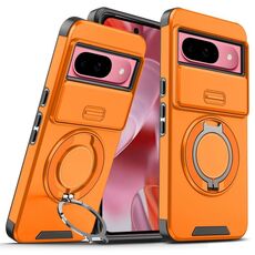 Per Google Pixel 9 / 9 Pro Custodia per telefono con supporto ad anello scorrevole Camshield (arancione)