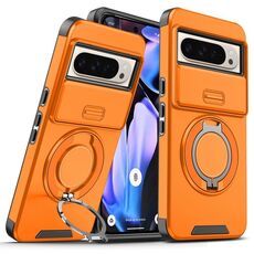 Per Google Pixel 9 Pro XL Custodia per telefono con supporto ad anello scorrevole Camshield (arancione)