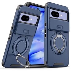 Per Google Pixel 9a Custodia per telefono con supporto ad anello scorrevole Camshield (blu)