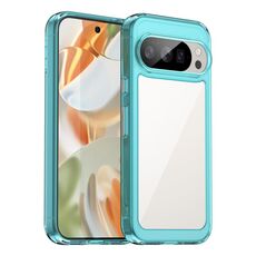 Per Google Pixel 10 Pro Custodia per telefono in TPU ibrida acrilica serie colorata (blu trasparente)