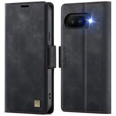 Per Google Pixel 9a AutSpace A11 Side Buckle MagSafe Magnetico RFID Custodia in Pelle per Telefono (Nero)