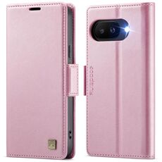 Per Google Pixel 9a AutSpace A11 Side Buckle MagSafe Magnetico RFID Custodia in Pelle per Telefono (Oro Rosa)