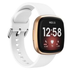 Cinturino in silicone con fibbia ad ardiglione Kalebol per Fitbit Versa 3/4 (bianco)