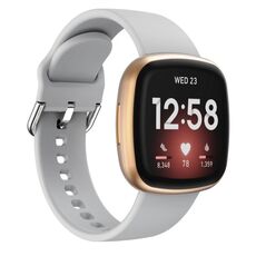 Cinturino in silicone con fibbia ad ardiglione Kalebol per Fitbit Versa 3/4 (grigio)