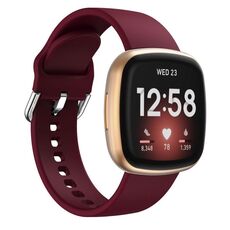 Cinturino in silicone con fibbia ad ardiglione Kalebol per Fitbit Versa 3/4 (rosso vino)