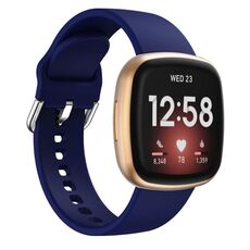 Cinturino in silicone con fibbia ad ardiglione Kalebol per Fitbit Versa 3/4 (blu scuro)