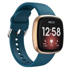 Cinturino in silicone con fibbia ad ardiglione Kalebol per Fitbit Versa 3/4 (verde scuro)