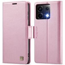 Per Redmi Note 13 Pro 5G AutSpace A11 Custodia in pelle con fibbia laterale MagSafe magnetica RFID per telefono (oro rosa)