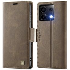 Per Redmi Note 13 Pro 5G AutSpace A11 Side Buckle MagSafe Magnetico RFID Custodia in Pelle per Telefono (Caffè)