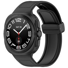 Per Samsung Galaxy Watch Ultra 47mm Kalebol Composite Silicone Folding Magnetic Buckle Watch Band (Nero)