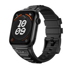 Per Apple Watch 46mm / 49mm / 45mm / 44mm Kalebol High Stretch Silicone Armor Watch Band (Nero)