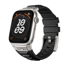 Per Apple Watch 46mm / 49mm / 45mm / 44mm Kalebol High Stretch Silicone Armor Watch Band (Nero Titanio)