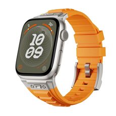 Per Apple Watch 46mm / 49mm / 45mm / 44mm Kalebol High Stretch Silicone Armor Watch Band (titanio arancione)