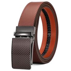Cintura da uomo in pelle con fibbia automatica Dandali, lunghezza: 130 cm (marrone)