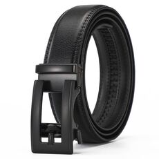Cintura da uomo in pelle con fibbia automatica Dandali, lunghezza: 120 cm (nero)