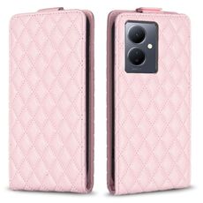 Per vivo Y78 5G Diamond Lattice Custodia in pelle con vibrazione verticale (rosa)