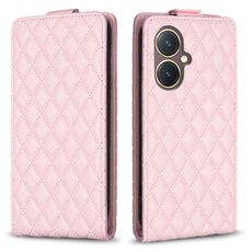 Per vivo Y27 4G Diamond Lattice Custodia in pelle con vibrazione verticale (rosa)