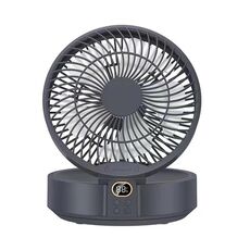 Ventilatore a parete con testa girevole WSK302 4000mAh con luce notturna (nero)