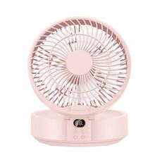 Ventilatore a parete con testa girevole WSK302 4000mAh con luce notturna (rosa)