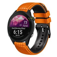 Per cinturino Garmin Forerunner 255 22mm Mesh in silicone bicolore (verde militare nero)