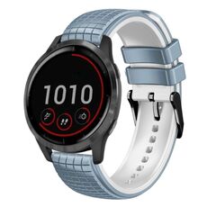 Per cinturino Garmin Vivoactive 4 22mm Mesh in silicone bicolore (blu bianco)