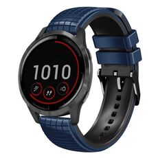 Per cinturino Garmin Vivoactive 4 22mm Mesh in silicone bicolore (blu scuro nero)