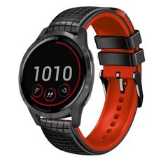Per cinturino Garmin Vivoactive 4 22mm Mesh in silicone bicolore (rosso nero)