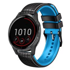 Per cinturino Garmin Vivoactive 4 22mm Mesh in silicone bicolore (nero lime)